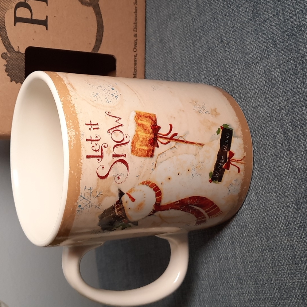 Coffee Mug Hot Cocoa Tea Cup Snowman Merry Christmas Stars Snowflakes Cute 20oz